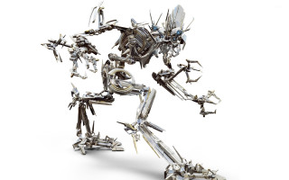 Robot running arms outstretched legs - leg free wallpaper