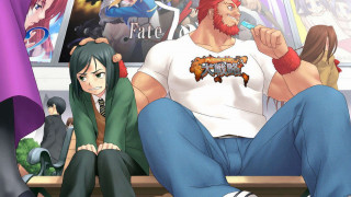 Man bench woman anime characters - a bench next free wallpaper