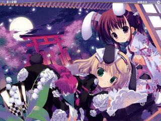 Anime women cat background scene - a anime scene free wallpaper