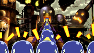 Cartoon character factory clocks clock - a caption free wallpaper