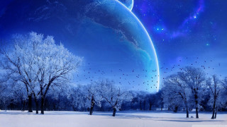 Blue planet starry sky snowy - a blue planet free wallpaper