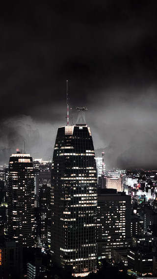 City skyline dark sky clouds 4 - neoism free wallpaper for mobile