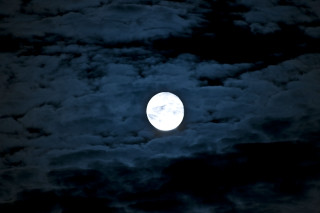 Full moon clouds night sky 2 - sky behind free wallpaper