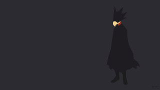 Black silhouette yellow eye cloak - minimalist free wallpaper