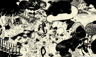 Cartoon character detailed monochrome hat - thing free wallpaper