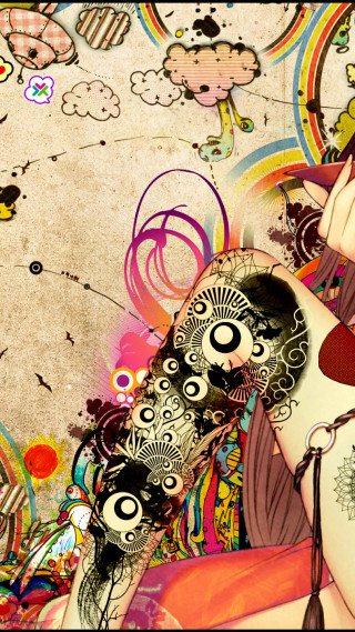 Woman tattoo cellphone ear - free sci-fi wallpaper