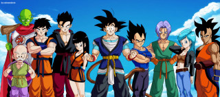 Dragon ball characters group blue - a group of dragon ball characters free wallpaper