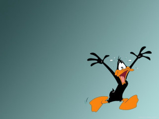 Cartoon duck jumping arms outstretched - a cartoon duck free wallpaper