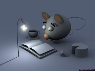Mouse looking book lamp table 2 - art spiegelman free wallpaper