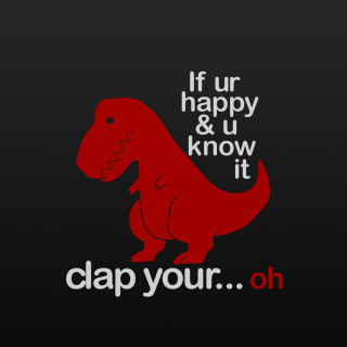 Red dinosaur happy quote back - your free wallpaper
