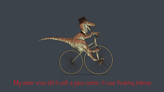 Dinosaur riding bicycle top hat - a top hat free wallpaper