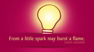 Light bulb quote spark burst - free new year wallpaper