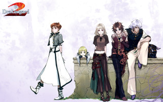 Anime characters wall purple background - a group of anime characters free wallpaper