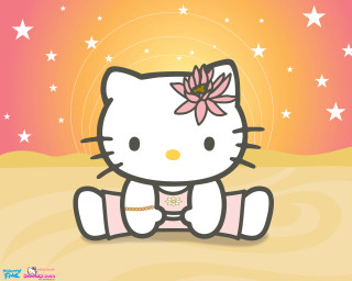 Hello kitty beach flower hair - cute free wallpaper for desktop