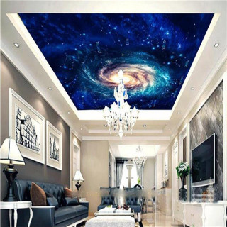Living room galaxy ceiling chandelier - free space wallpaper for tablet
