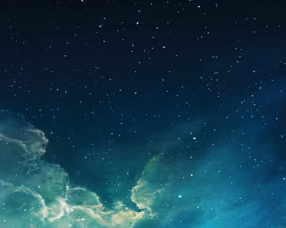 Blue green space stars clouds 3 - the top of the image free wallpaper