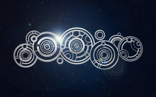 Blue background white swirl star - a star in the background free wallpaper