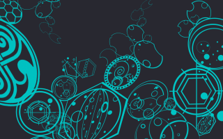 Blue black background circles side - an abstract drawing free wallpaper