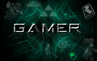 Game logo dark green background - computer art free wallpaper