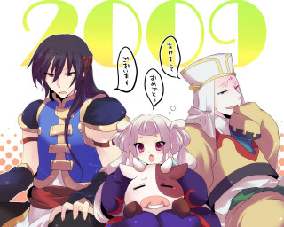 Anime characters sitting speech bubbles - above them free wallpaper