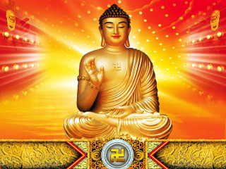Buddha statue orange background star - a buddha statue free wallpaper for desktop