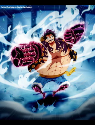 Luffy big fist blue star - white star free wallpaper for mobile