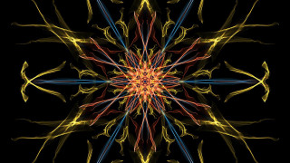 Colorful abstract black background star - star in the center free wallpaper