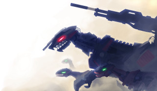 Futuristic robot red light gun - mecha free wallpaper