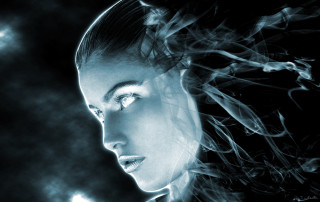 Woman smoke hair black background 2 - behance hd free wallpaper