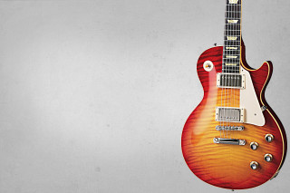 Red guitar yellow neck baroque - a red guitar free wallpaper