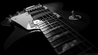 Black white guitar background photo - grunge free wallpaper