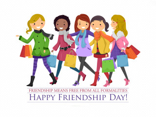 Women walking street shopping bags - free holidays wallpaper for desktop