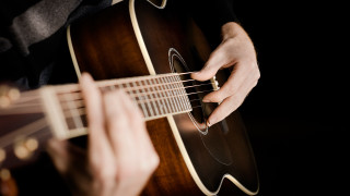 Person playing guitar hands strings - string free wallpaper