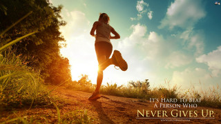 Woman running dirt road never - a dirt road free wallpaper