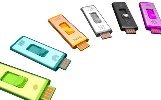 Colored usb devices white surface - a white surface free wallpaper