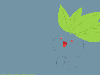 Cartoon character green leaf head - a red nose free wallpaper
