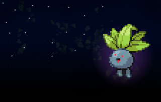 Pixel art plant face star - a face free wallpaper for desktop