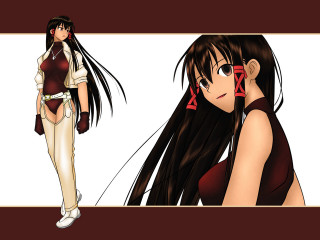 Woman longhair jacket redearrings portrait - a pair free wallpaper