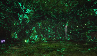 Green forest fireflies waterfall nature - a green forest free wallpaper