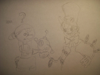 Drawing two people hat cane - a hat and a cane free wallpaper