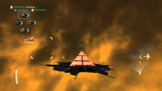 Space ship sunset explosion fire - a red triangle free wallpaper