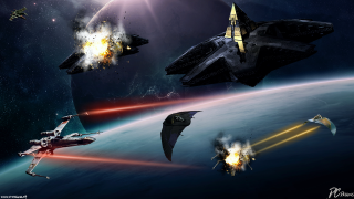 Star wars ships flying planet - the air free wallpaper