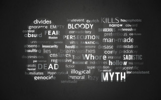 Myth wordcloud blackwhite darkroom abstract - word free wallpaper