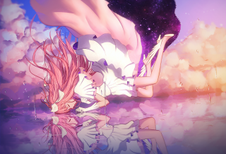 Girl pink hair cloud water - ground next free wallpaper for desktop