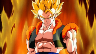 Dragon saiyan man fire abs - his shirt open free wallpaper