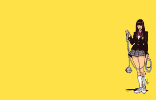 Woman skirt jacket holding rope - a rope free wallpaper