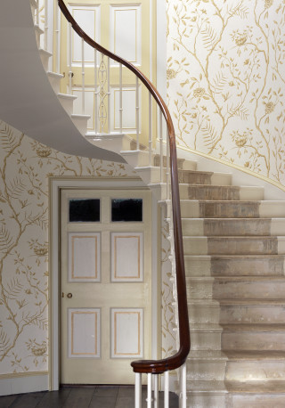 Staircase wooden handrail white door - a floral pattern free wallpaper for mobile