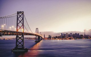 Bridge water city night lights 15 - a bridge free wallpaper