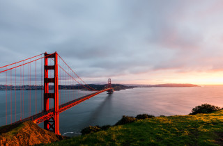 Golden gate bridge sunset hill 3 - a view free wallpaper