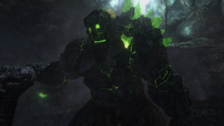 Green creature cave light glowing - dark soul free wallpaper